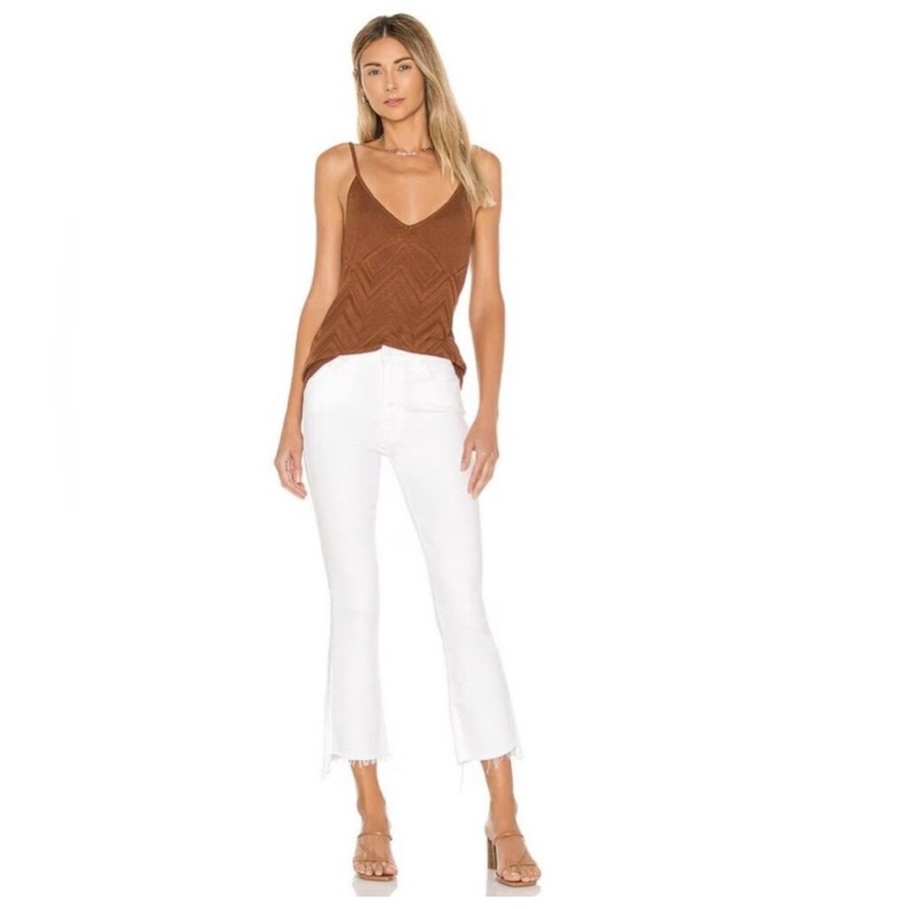 MOTHER White Insider Crop Step Fray 32